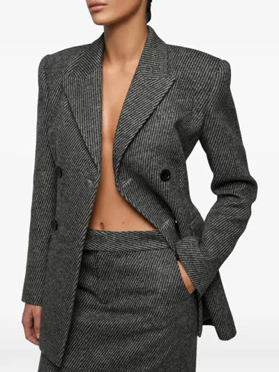 Anouki Double-breasted Blazer In Gray