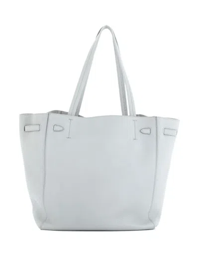 Pre-owned Celine Phantom Tie Cabas Leather Small Tote Bag In Gray