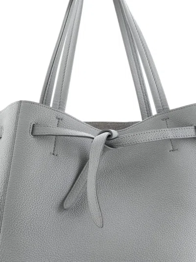 Pre-owned Celine Phantom Tie Cabas Leather Small Tote Bag In Gray
