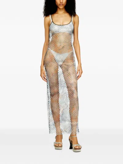 Diesel Mesh Beach Dress In Multi