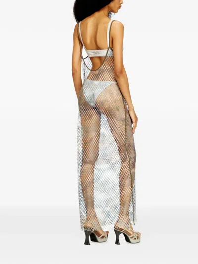 Diesel Mesh Beach Dress In Multi