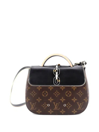 Pre-owned Louis Vuitton Chain It Handbag Monogram Canvas With Leather Pm Shoulder Bag In Black