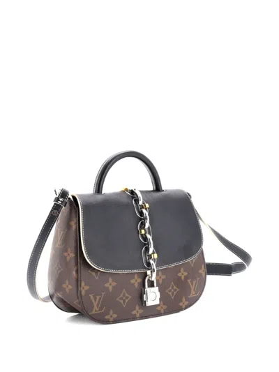Pre-owned Louis Vuitton Chain It Handbag Monogram Canvas With Leather Pm Shoulder Bag In Black