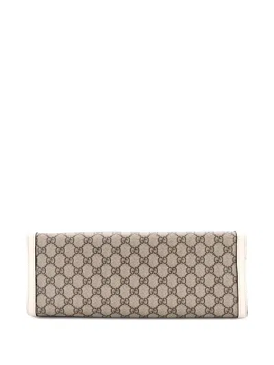 Pre-owned Gucci Padlock Chain Gg Coated Canvas With Leather Medium Tote Bag In Brown