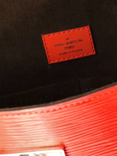 Pre-owned Louis Vuitton Cluny Top Handle Bag Epi Leather Bb Satchel In Red