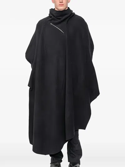 Leon Emanuel Blanck Distortion Hooded Poncho In Black