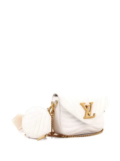 Pre-owned Louis Vuitton New Wave Multi Pochette Quilted Leather Crossbody Bag In Blue