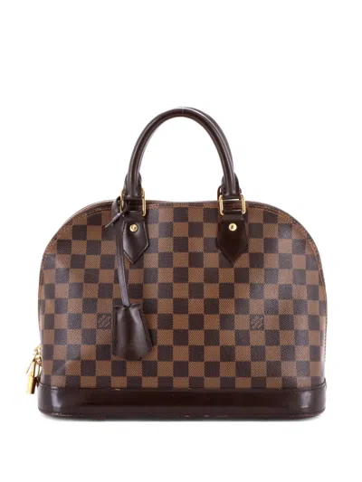 Pre-owned Louis Vuitton Alma Handbag Damier Pm Satchel In Brown