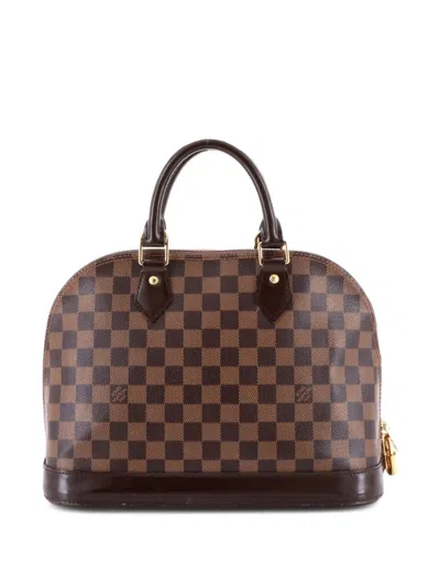 Pre-owned Louis Vuitton Alma Handbag Damier Pm Satchel In Brown