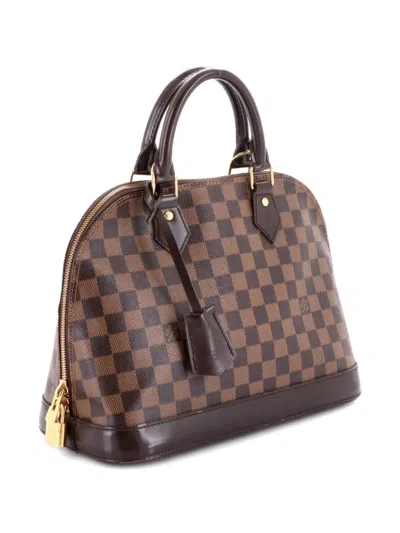 Pre-owned Louis Vuitton Alma Handbag Damier Pm Satchel In Brown