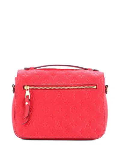 Pre-owned Louis Vuitton Pochette Metis Monogram Empreinte Leather Crossbody Bag In Red