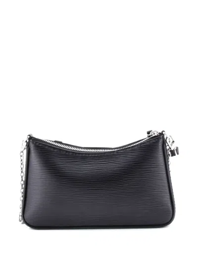 Pre-owned Louis Vuitton Easy Pouch On Strap Epi Leather Shoulder Bag In Black