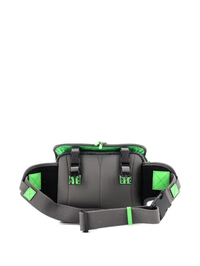 Pre-owned Gucci Buckle Flap Chest Strap Gg Fabric With Rubber Backpack In Blue