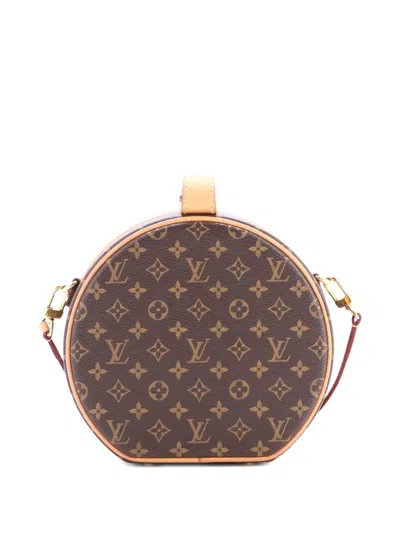 Pre-owned Louis Vuitton Petite Boite Chapeau Bag Monogram Canvas Crossbody Bag In Brown