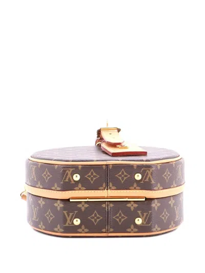 Pre-owned Louis Vuitton Petite Boite Chapeau Bag Monogram Canvas Crossbody Bag In Brown