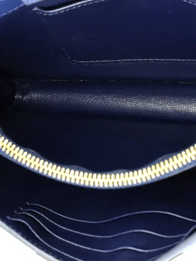 Pre-owned Prada Chain Wallet Saffiano Leather Crossbody Bag In Blue