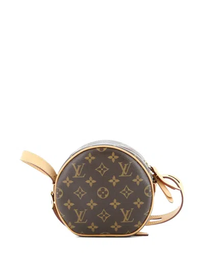 Pre-owned Louis Vuitton Boite Chapeau Souple Bag Monogram Canvas Pm Crossbody Bag In Brown