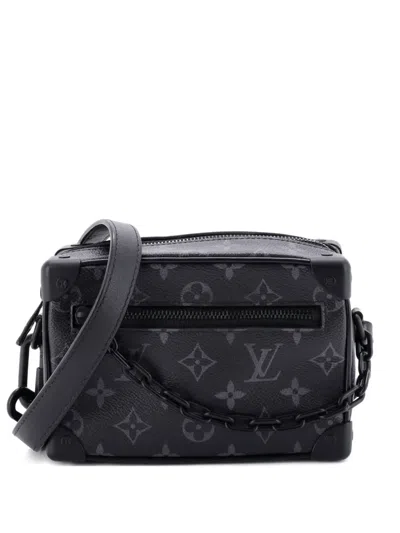 Pre-owned Louis Vuitton Soft Trunk Bag Monogram Eclipse Canvas Mini Crossbody Bag In Black