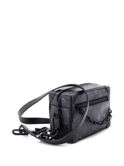 Pre-owned Louis Vuitton Soft Trunk Bag Monogram Eclipse Canvas Mini Crossbody Bag In Black