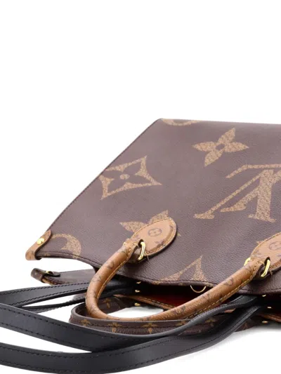 Pre-owned Louis Vuitton Onthego Reverse Monogram Giant Mm Tote Bag In Brown