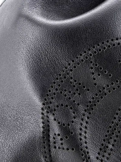 Pre-owned Fendi Mon Tresor Perforated Leather Small Bucket Bag In Black