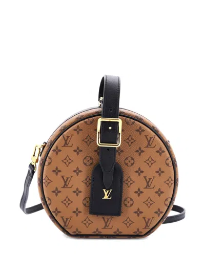 Pre-owned Louis Vuitton Petite Boite Chapeau Bag Reverse Monogram Canvas Shoulder Bag In Black