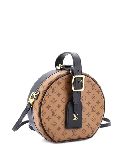 Pre-owned Louis Vuitton Petite Boite Chapeau Bag Reverse Monogram Canvas Shoulder Bag In Black