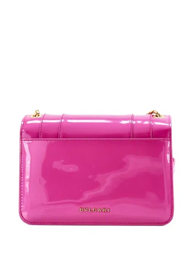 Pre-owned Bvlgari Serpenti Forever Patent Small Shoulder Bag In Pink