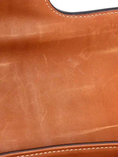 Pre-owned Celine 16 Top Handle Bag Smooth Calfskin Small Satchel In Brown