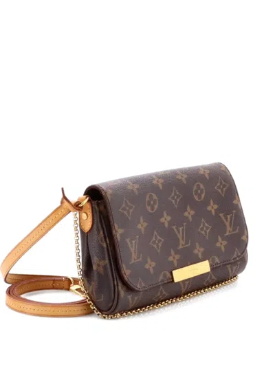 Pre-owned Louis Vuitton Favorite Handbag Monogram Canvas Pm Clutch Bag In Brown
