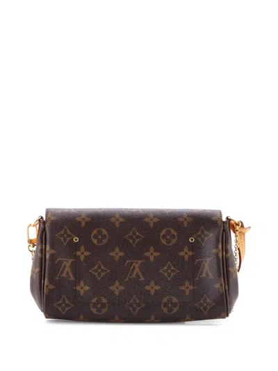 Pre-owned Louis Vuitton Favorite Handbag Monogram Canvas Pm Clutch Bag In Brown