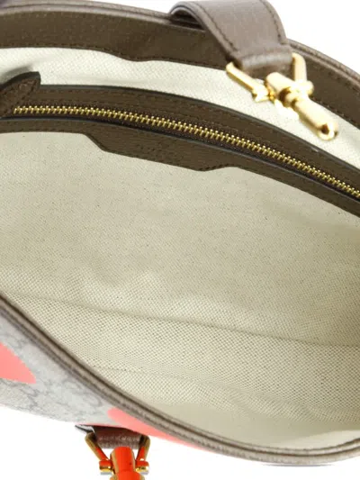 Pre-owned Gucci Jackie 1961 Studded Printed Gg Coated Canvas Small Hobo Bag In Brown