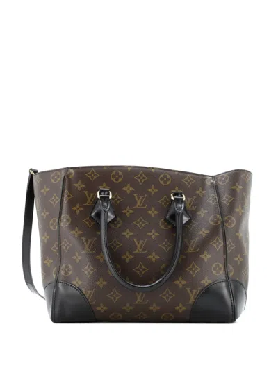 Pre-owned Louis Vuitton Phenix Monogram Canvas With Leather Mm Tote Bag In Black