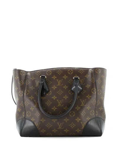 Pre-owned Louis Vuitton Phenix Monogram Canvas With Leather Mm Tote Bag In Black