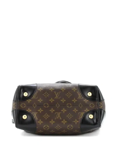 Pre-owned Louis Vuitton Phenix Monogram Canvas With Leather Mm Tote Bag In Black