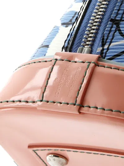 Pre-owned Louis Vuitton Alma Handbag Limited Edition Print Epi Leather Bb Satchel In Blue