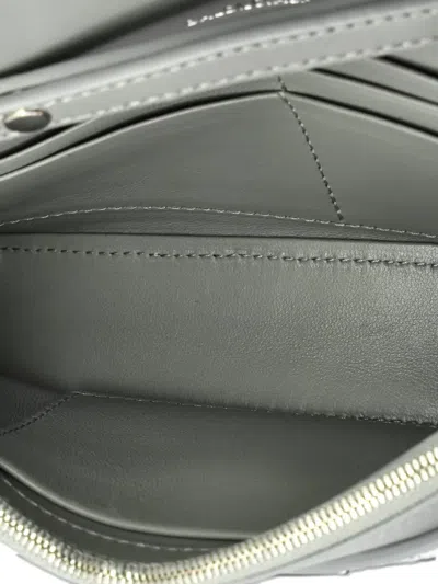 Pre-owned Balenciaga Hourglass Chain Wallet Leather With Sequins Crossbody Bag In Silver