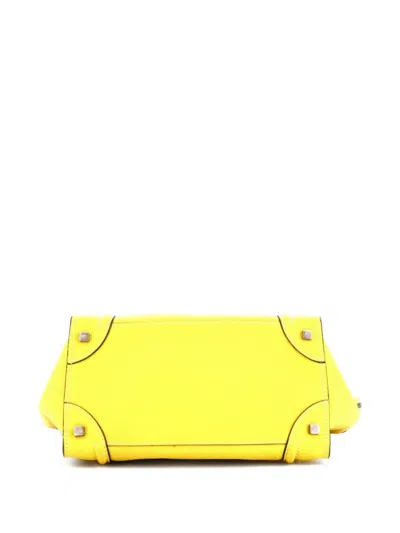 Pre-owned Celine Luggage Bag Grainy Leather Mini Tote Bag In Yellow