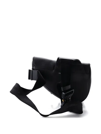 Pre-owned Dior Saddle Leather Crossbody Bag In Black