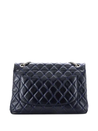 Pre-owned Chanel Reissue 2.55 Flap Bag Quilted Aged Calfskin 227 Shoulder Bag In Blue