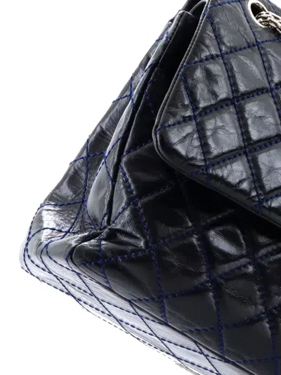 Pre-owned Chanel Reissue 2.55 Flap Bag Quilted Aged Calfskin 227 Shoulder Bag In Blue