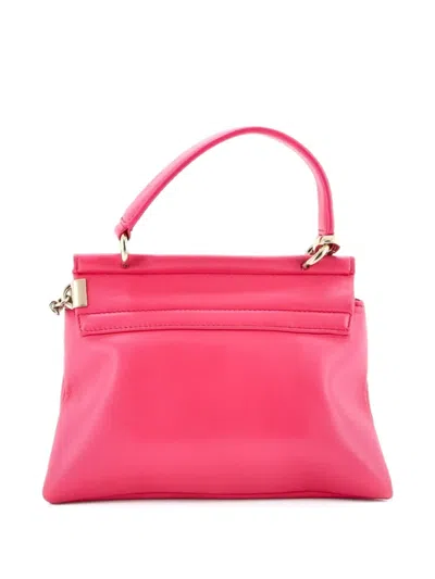Pre-owned Chloé Faye Top Handle Bag Leather Small Satchel In Pink