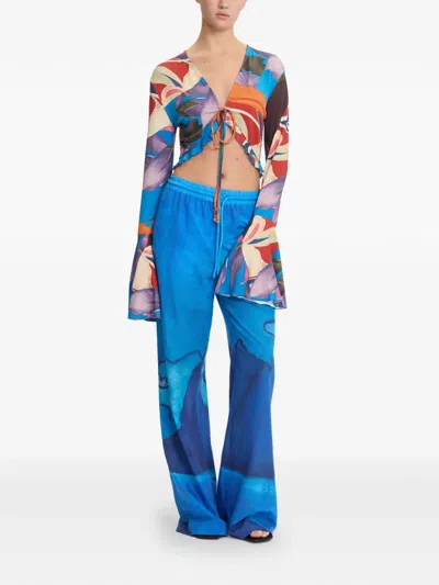 Donde Esteban Palenque Flores Jersey Blouse In Multi