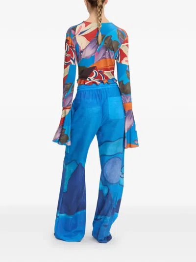 Donde Esteban Palenque Flores Jersey Blouse In Multi