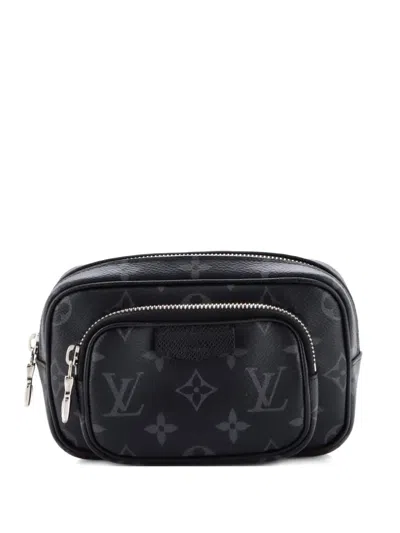 Pre-owned Louis Vuitton Outdoor Pouch Monogram Taigarama Crossbody Bag In Black