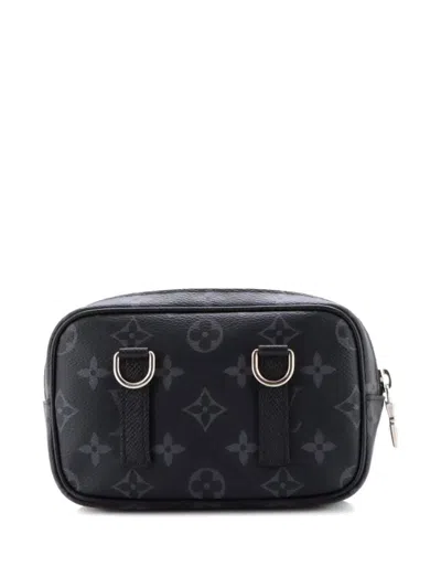 Pre-owned Louis Vuitton Outdoor Pouch Monogram Taigarama Crossbody Bag In Black