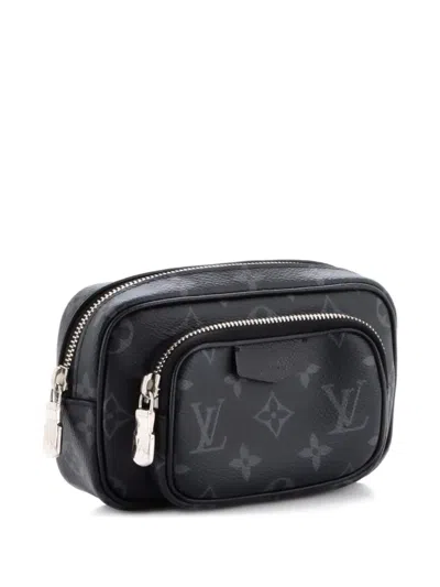 Pre-owned Louis Vuitton Outdoor Pouch Monogram Taigarama Crossbody Bag In Black