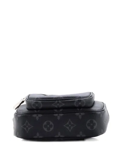 Pre-owned Louis Vuitton Outdoor Pouch Monogram Taigarama Crossbody Bag In Black