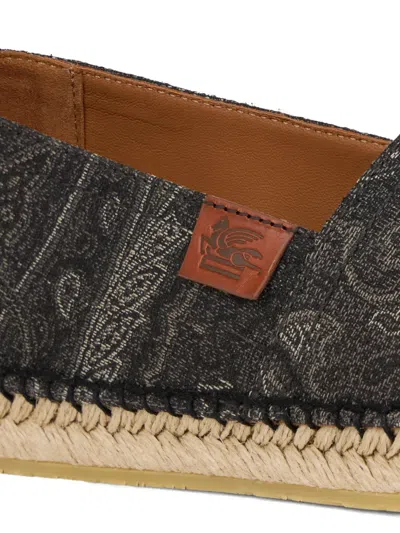 Etro Arnica Jacquard Paisley-pattern Espadrilles In Gray