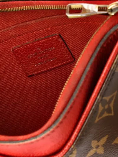 Pre-owned Louis Vuitton Pallas Monogram Canvas With Leather Clutch Bag In Brown